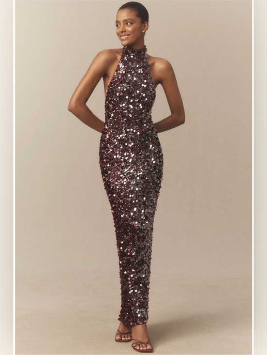 Helsi Dresses & Skirts - NWT Helsi Louisa Mock-Neck Halter Stretch
Sequin Maxi Dress